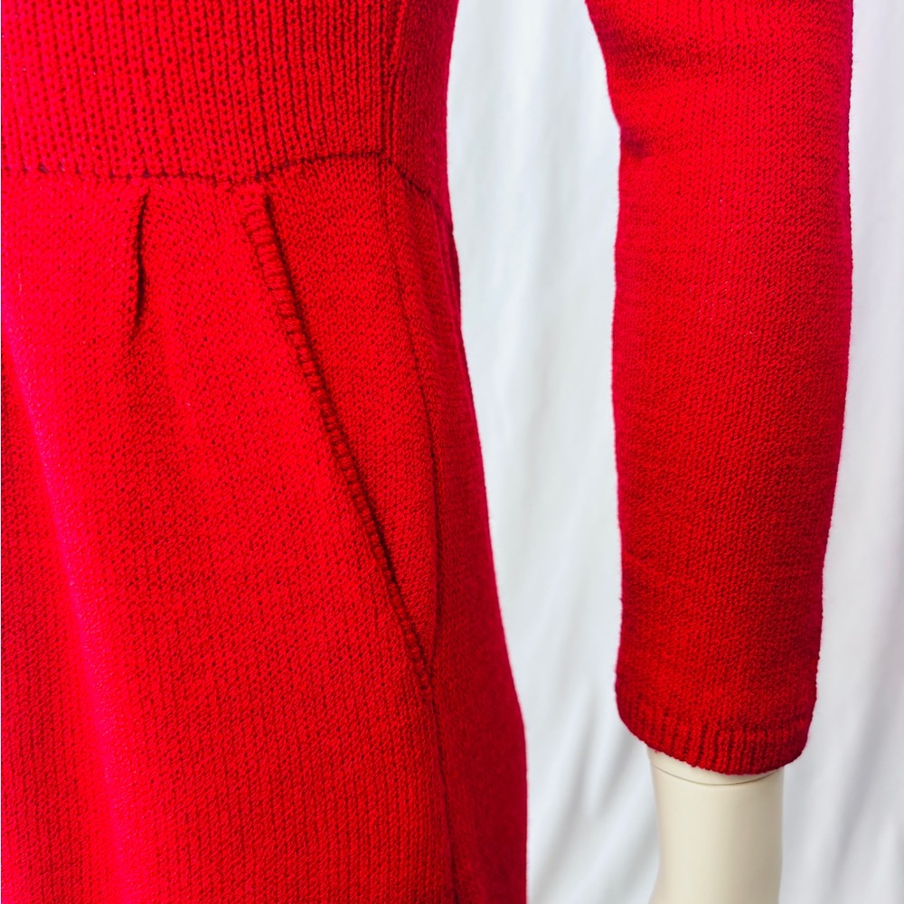 70s/ 80s Vintage Designers St John & Lillie Rubin Red Knit Dress‎ XS - Picture 12 of 12